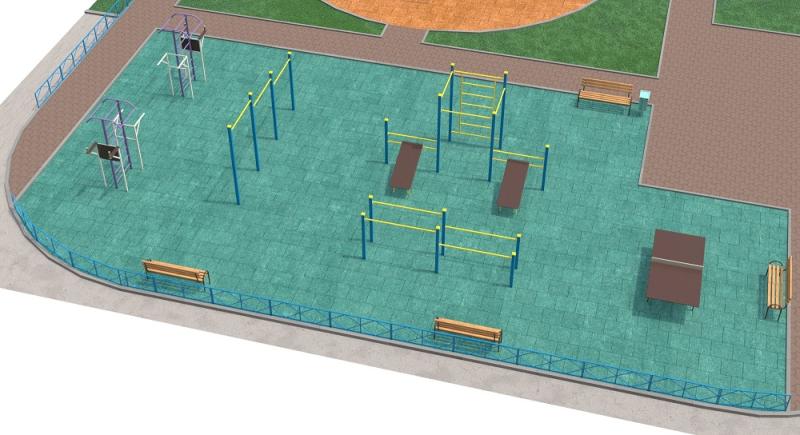 Проект спортивной площадки с столом теннисным в Симферополе