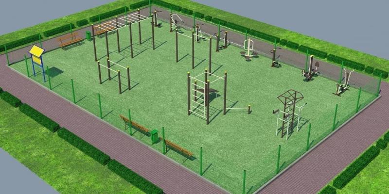 Проект спортивной воркаут площадки с уличными тренажерами - 1467400 рублей в Симферополе