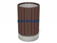 Урна деревянная круглая с бетонным основанием МАФ 1632 в Симферополе