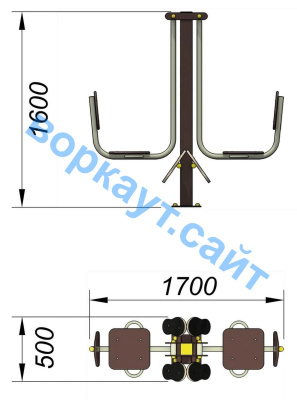 Уличный тренажер "Жим ногами горизонтальный " УТ 003 в Симферополе