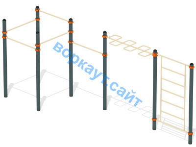 Воркаут турники с шведской стенкой и рукоходом  ВС-21 в Симферополе