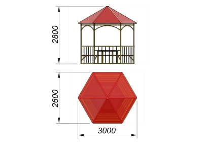 Беседка со столом и лавками МАФ 4121 в Симферополе