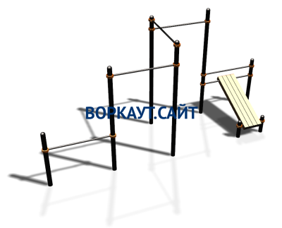 Воркаут комплекс разноуровневых турников со скамьей для пресса ВС-37 в Симферополе