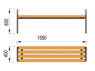Лавочка парковая МАФ 1603 в Симферополе