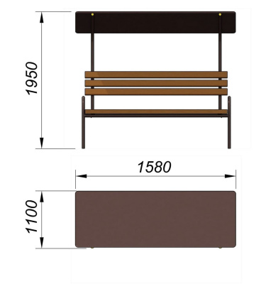 Лавочка под навесом МАФ 1607 в Симферополе