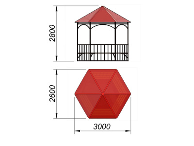 Беседка с лавками и полом МАФ 4122 в Симферополе