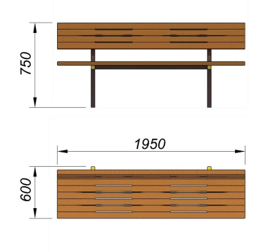 Диван уличный МАФ 1608 в Симферополе