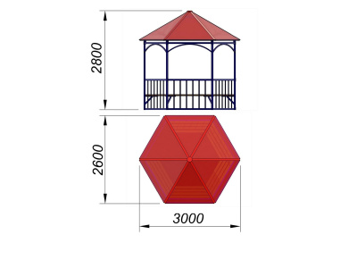 Беседка с лавками МАФ 4120 в Симферополе