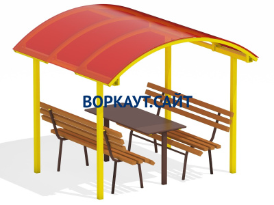 Стол и лавки под навесом МАФ 4005 в Симферополе