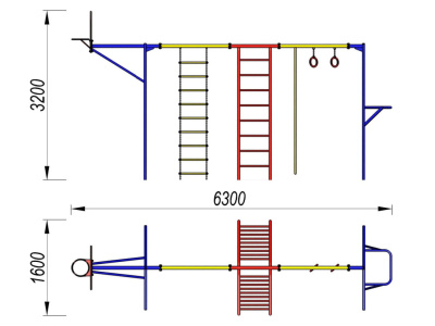 Гимнастический комплекс с баскетбольным щитом МАФ 3001 в Симферополе Гимнастический комплекс с баскетбольным щитом МАФ 3001 в Симферополе
